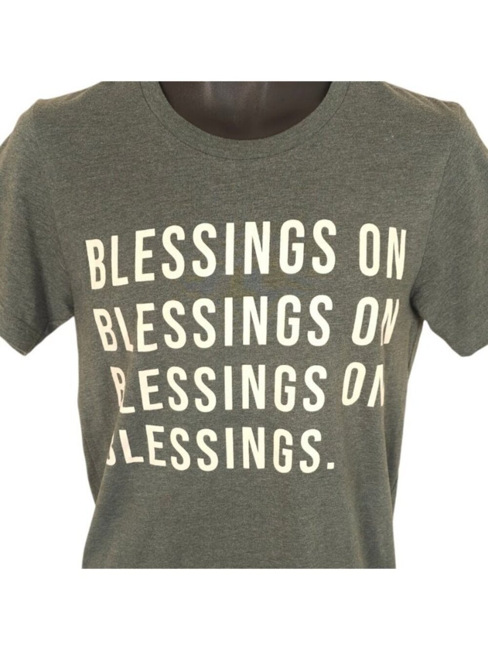 Christian T Shirt Mens Size Small Green Blessings Ephesians 3:20 Bible Verse